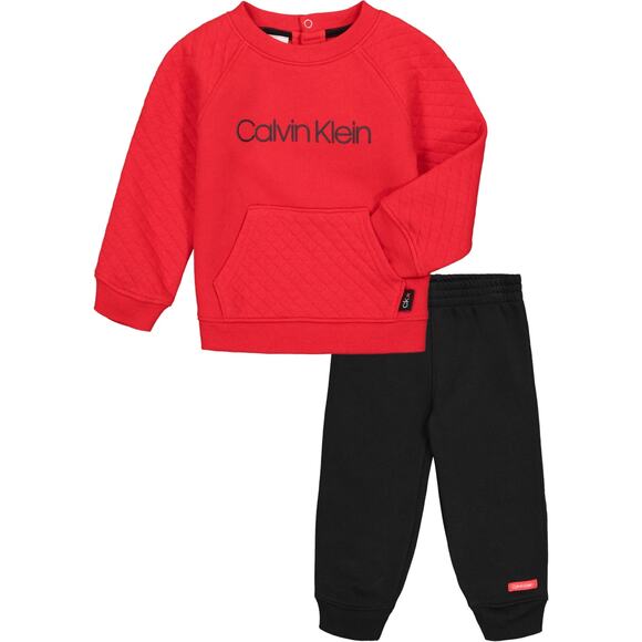 CALVIN KLEIN Baby Sweatshirt and Joggers Sweatsuit Set 2 Piece Newborn  NWT - Picture 1 of 1